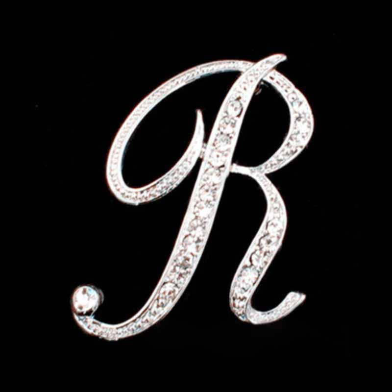 Moissanite Initial Letter Brooch – Sparkle with Style