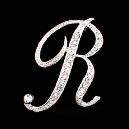 Moissanite Initial Letter Brooch – Sparkle with Style