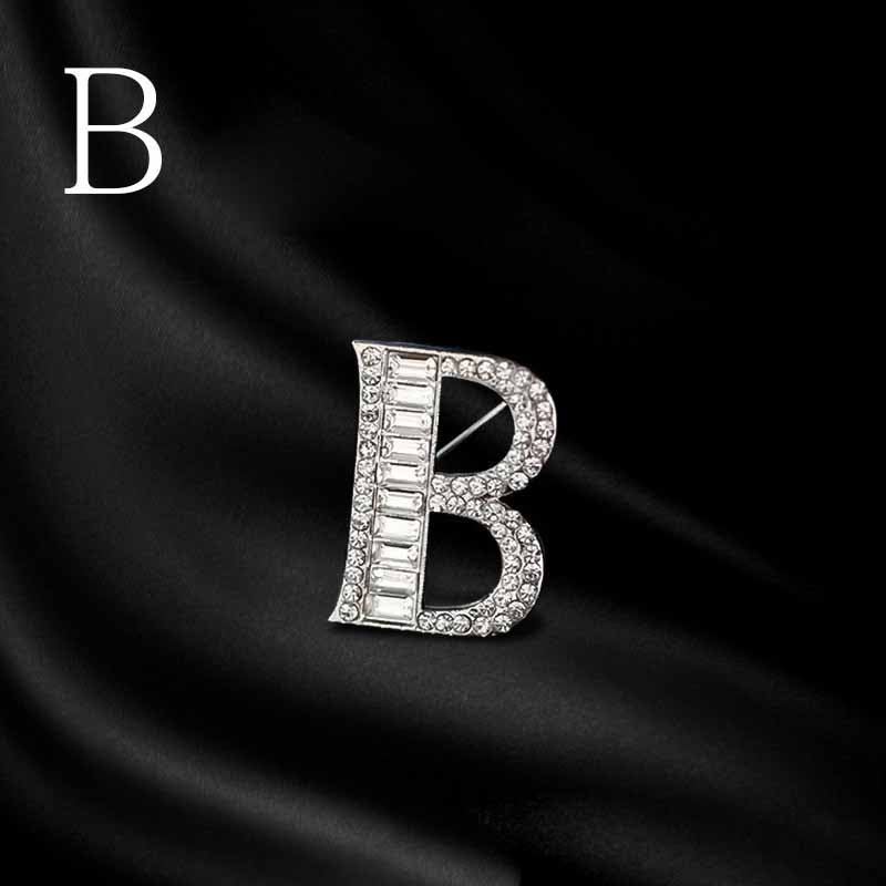 Moissanite Hip Hop Letter Brooch