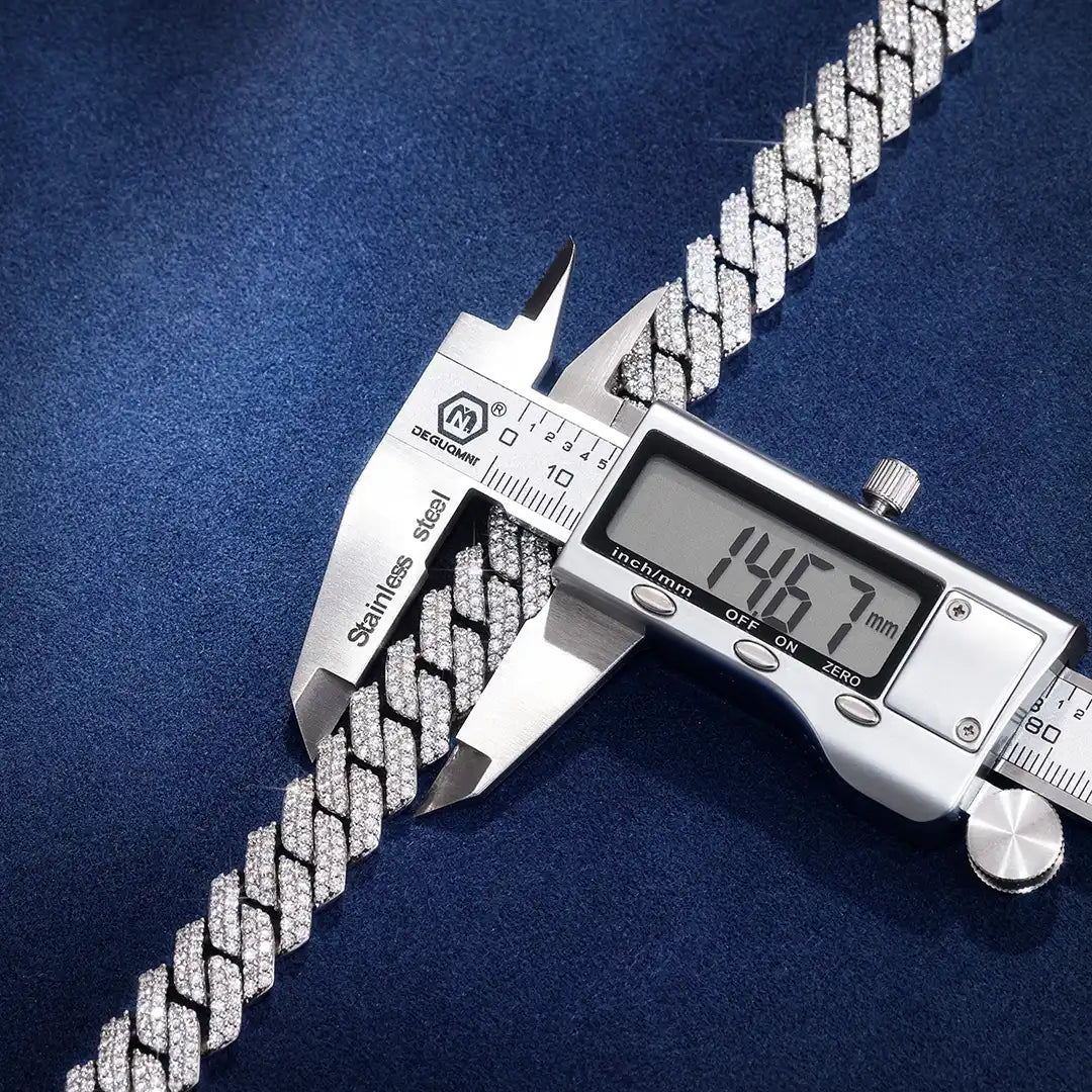 S925 Moissanite Diamond Cuban Chain