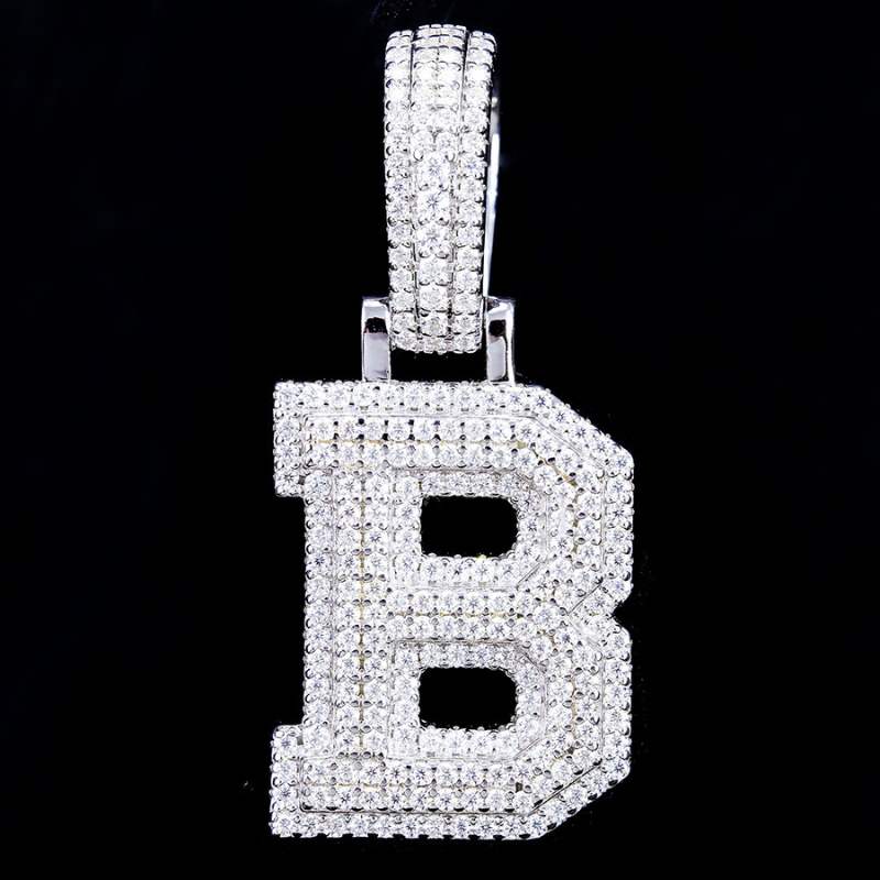 Moissanite Classic Letter Pendant