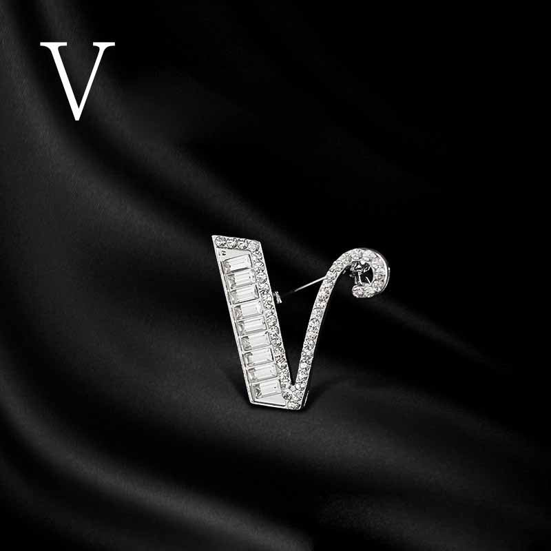 Moissanite Hip Hop Letter Brooch