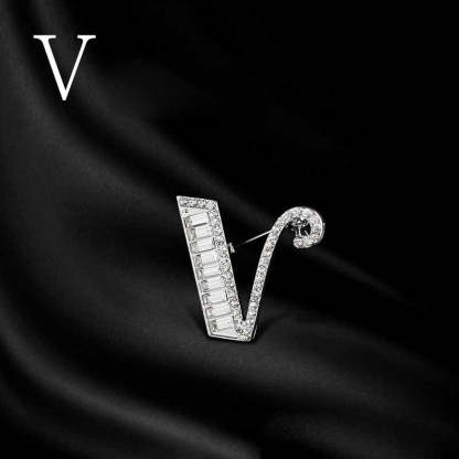 Moissanite Hip Hop Letter Brooch