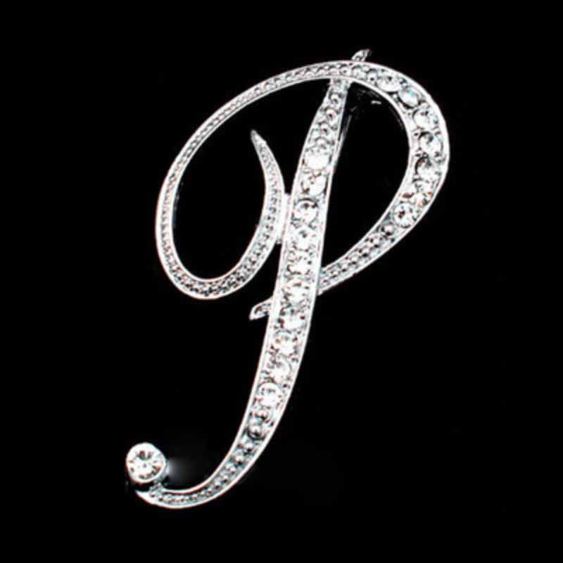 Moissanite Initial Letter Brooch – Sparkle with Style
