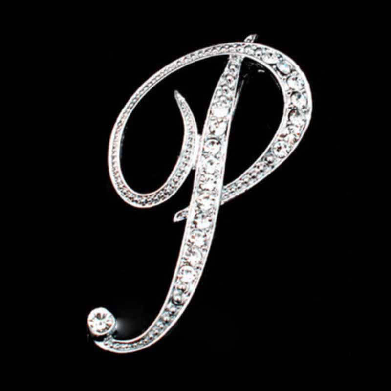 Moissanite Initial Letter Brooch – Sparkle with Style