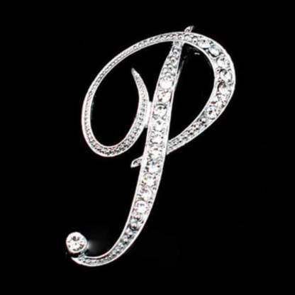 Moissanite Initial Letter Brooch – Sparkle with Style