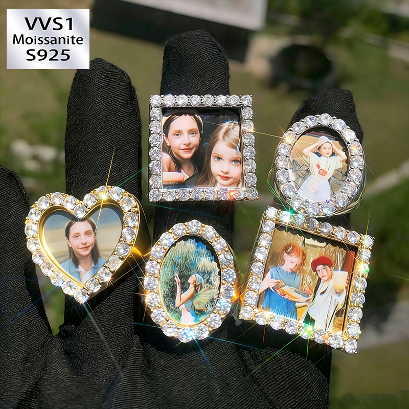 Moissanite Custom Photo Ring
