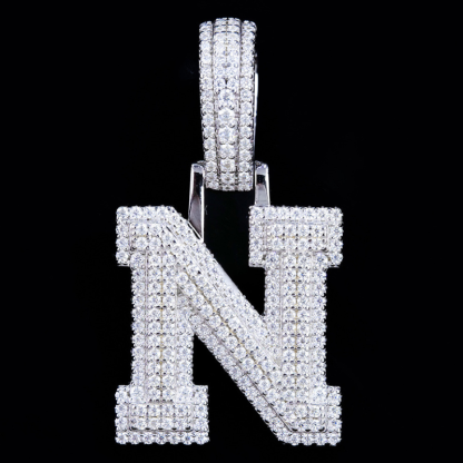 Moissanite Classic Letter Pendant