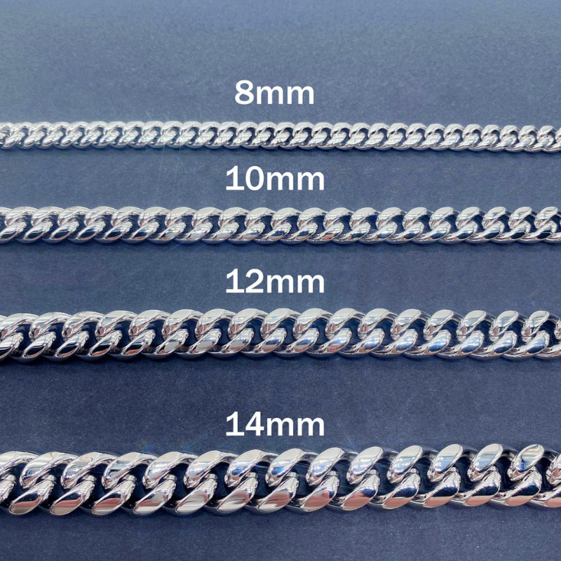 8mm/10mm/12mm/14mm/18mm Moissanite Clasp Classic Cuban Chain