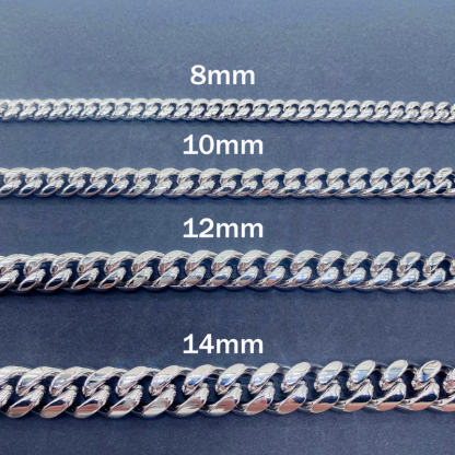 8mm/10mm/12mm/14mm/18mm Moissanite Clasp Classic Cuban Chain