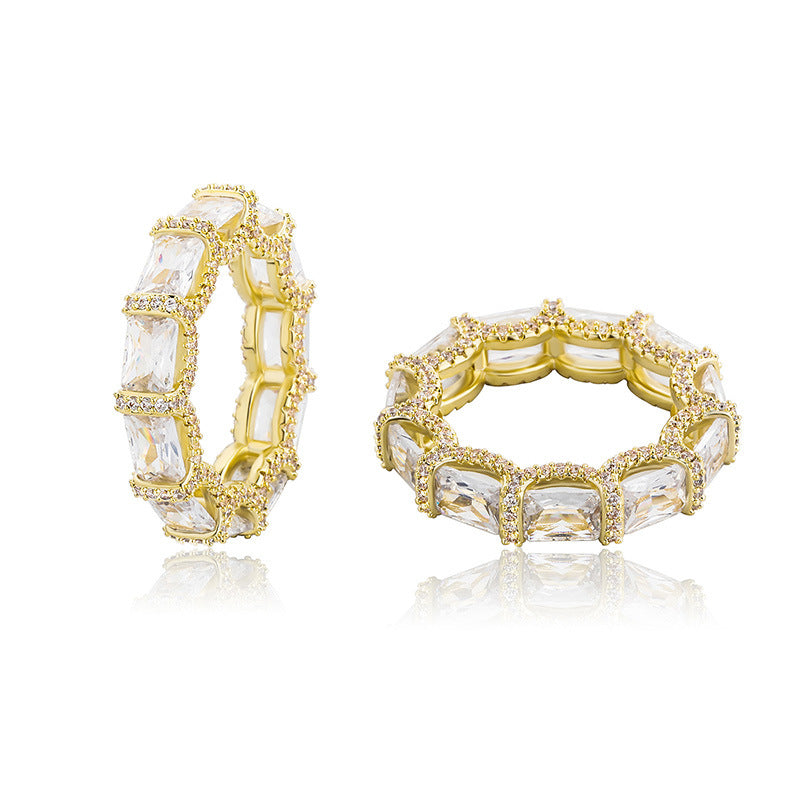 Moissanite Luxury Elegant Long Diamond Ring