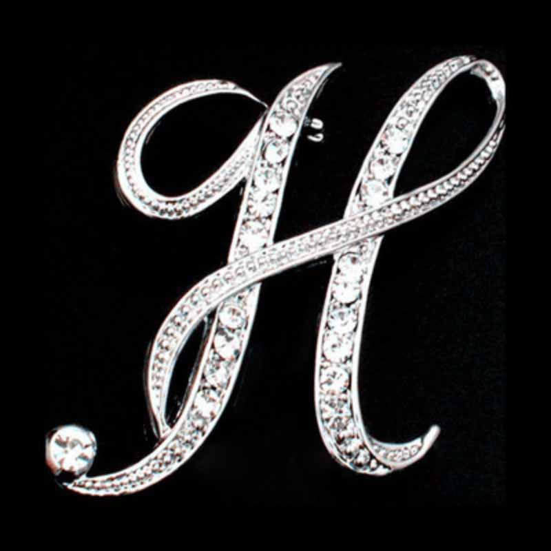 Moissanite Initial Letter Brooch – Sparkle with Style