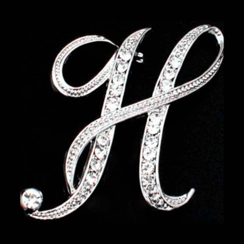 Moissanite Initial Letter Brooch – Sparkle with Style