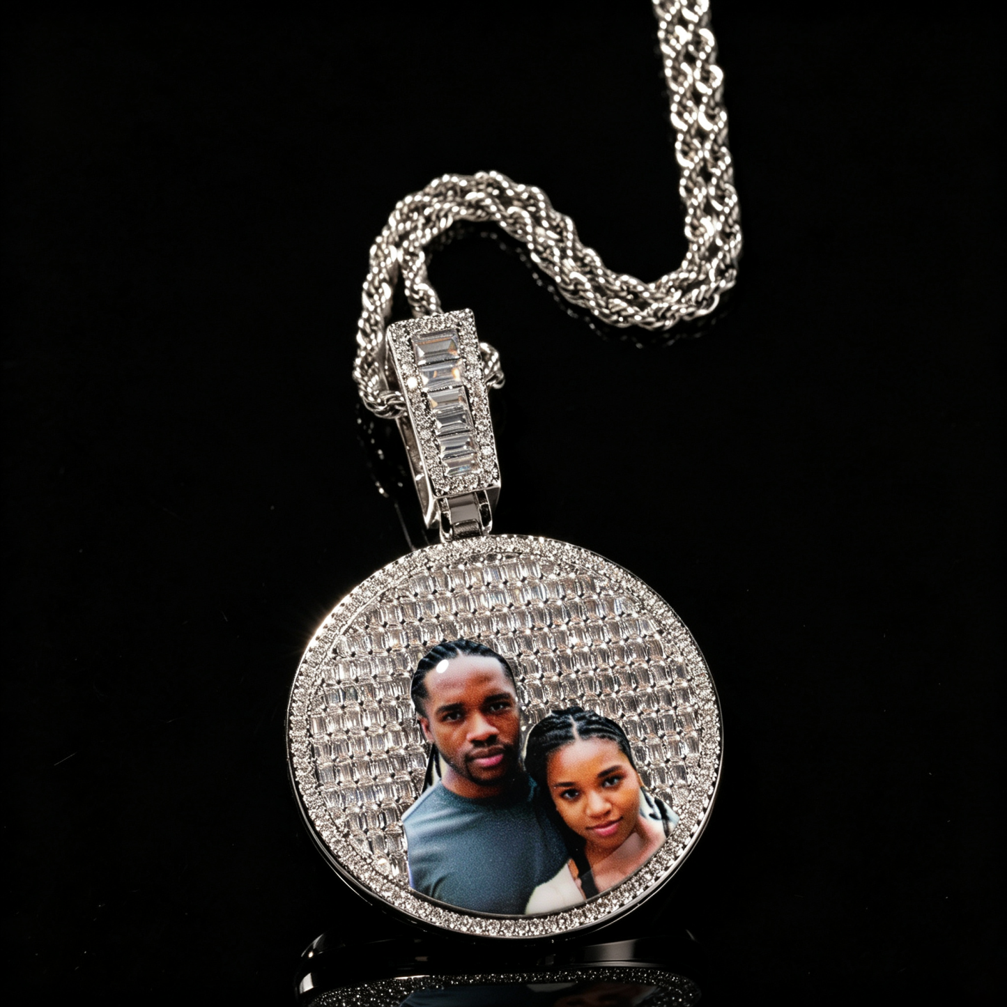 Custom Moissanite Photo Memory Locket Pendant
