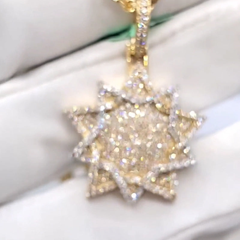 S925 Custom Moissanite Double Star Pendant