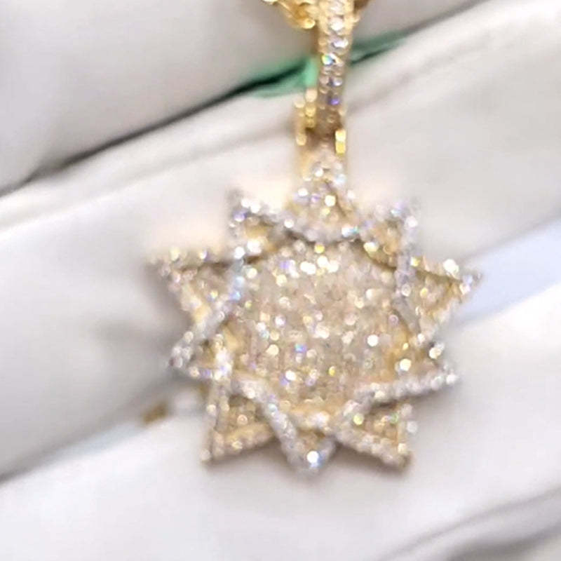 S925 Custom Moissanite Double Star Pendant