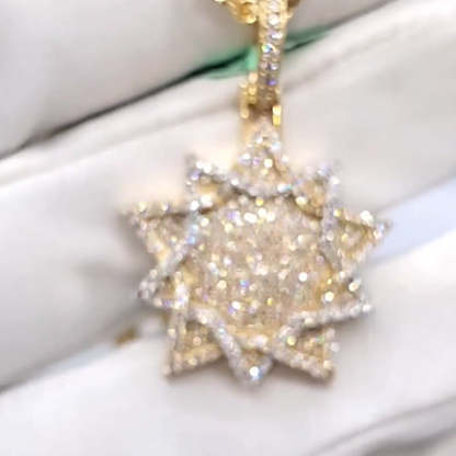 S925 Custom Moissanite Double Star Pendant
