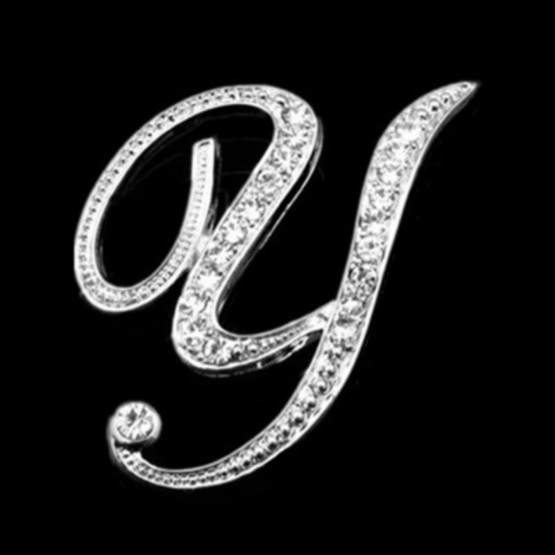 Moissanite Initial Letter Brooch – Sparkle with Style