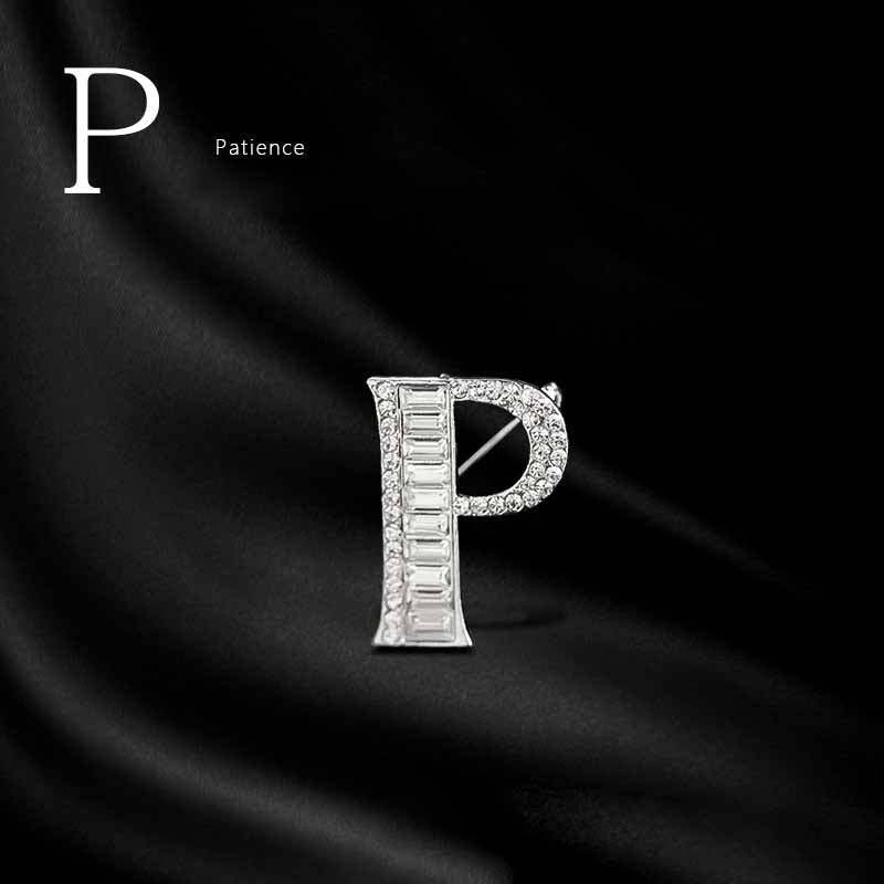 Moissanite Hip Hop Letter Brooch