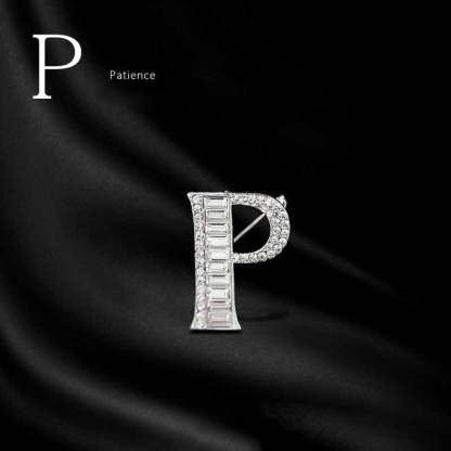 Moissanite Hip Hop Letter Brooch