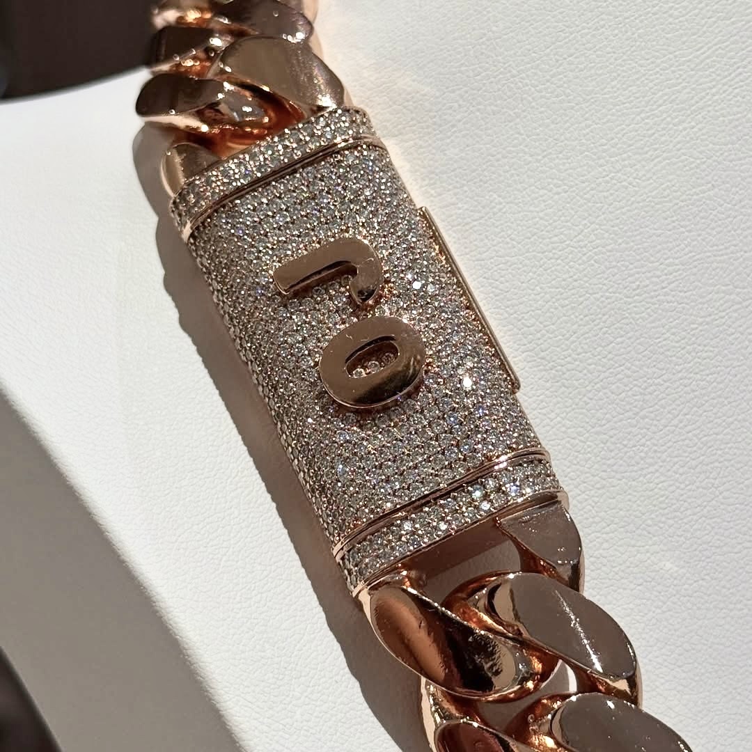 20mm Moissanite Custom Letter Buckle Cuban Chain