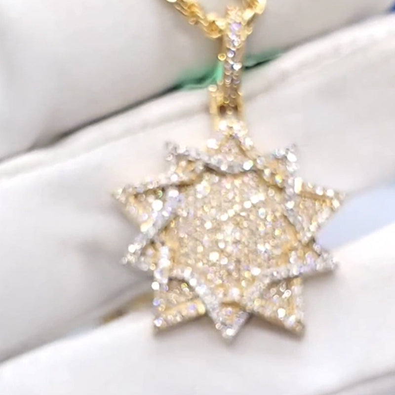 S925 Custom Moissanite Double Star Pendant