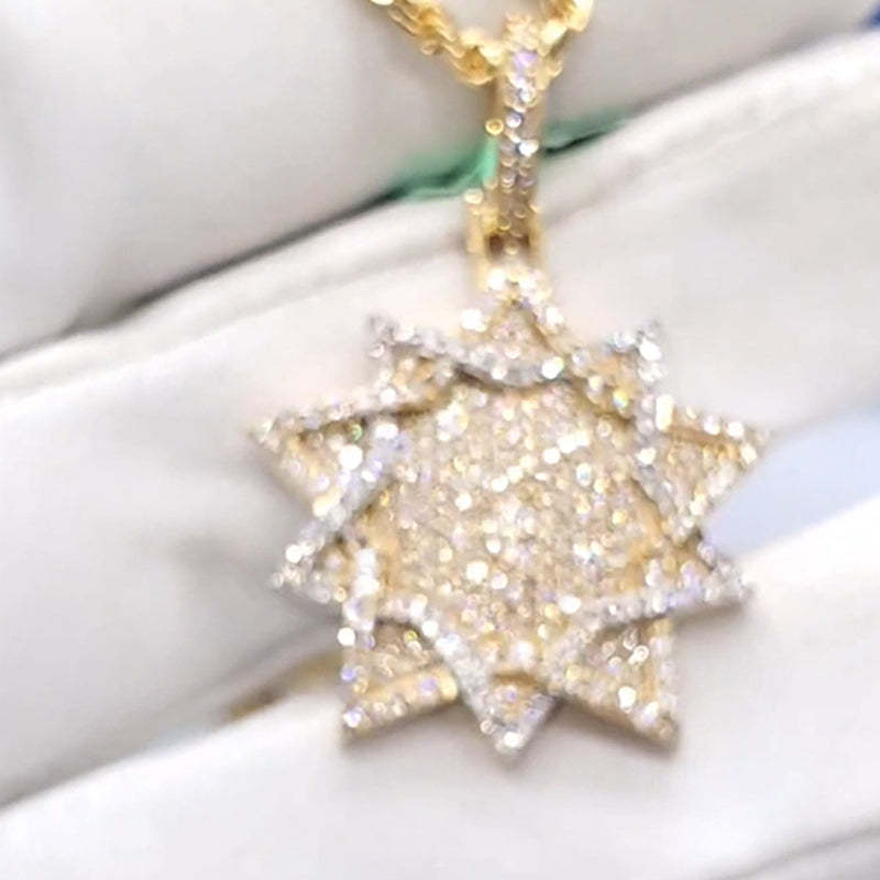 S925 Custom Moissanite Double Star Pendant