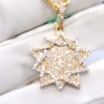 S925 Custom Moissanite Double Star Pendant