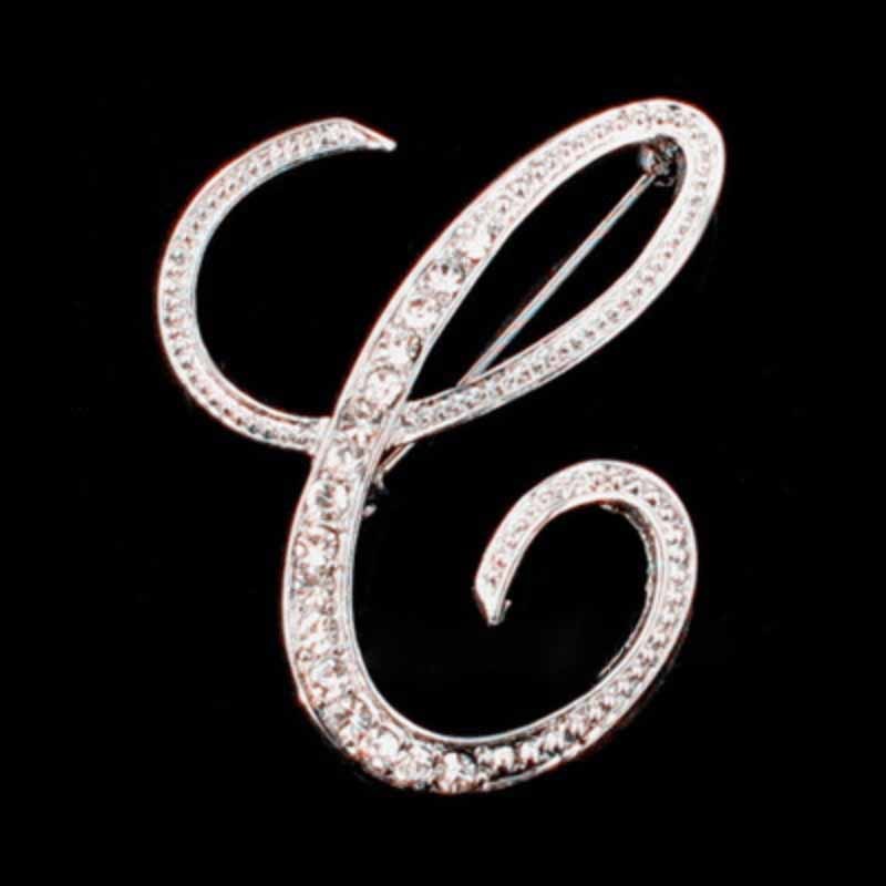 Moissanite Initial Letter Brooch – Sparkle with Style