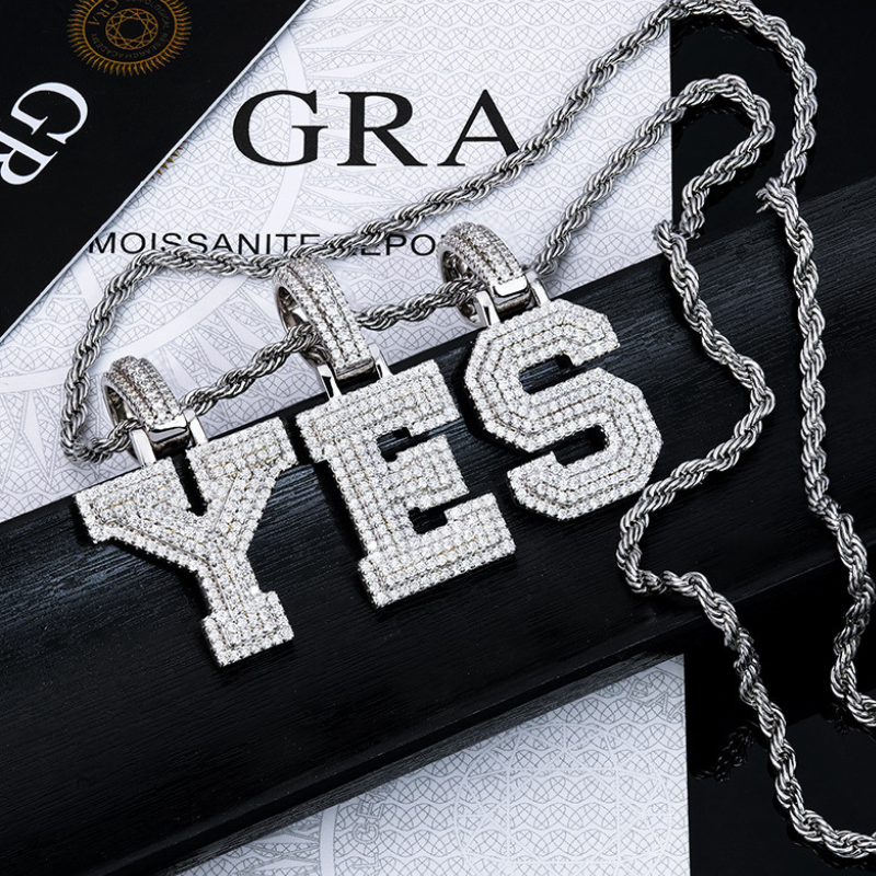 Moissanite Classic Letter Pendant