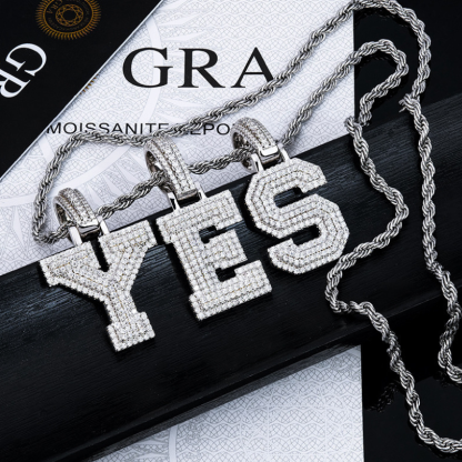 Moissanite Classic Letter Pendant