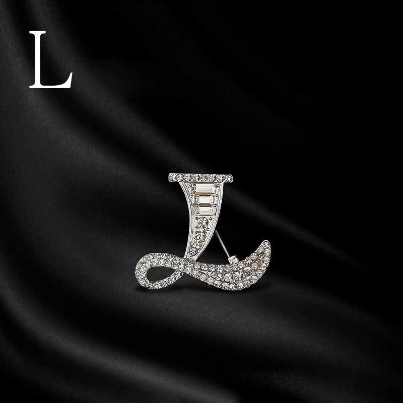 Moissanite Hip Hop Letter Brooch