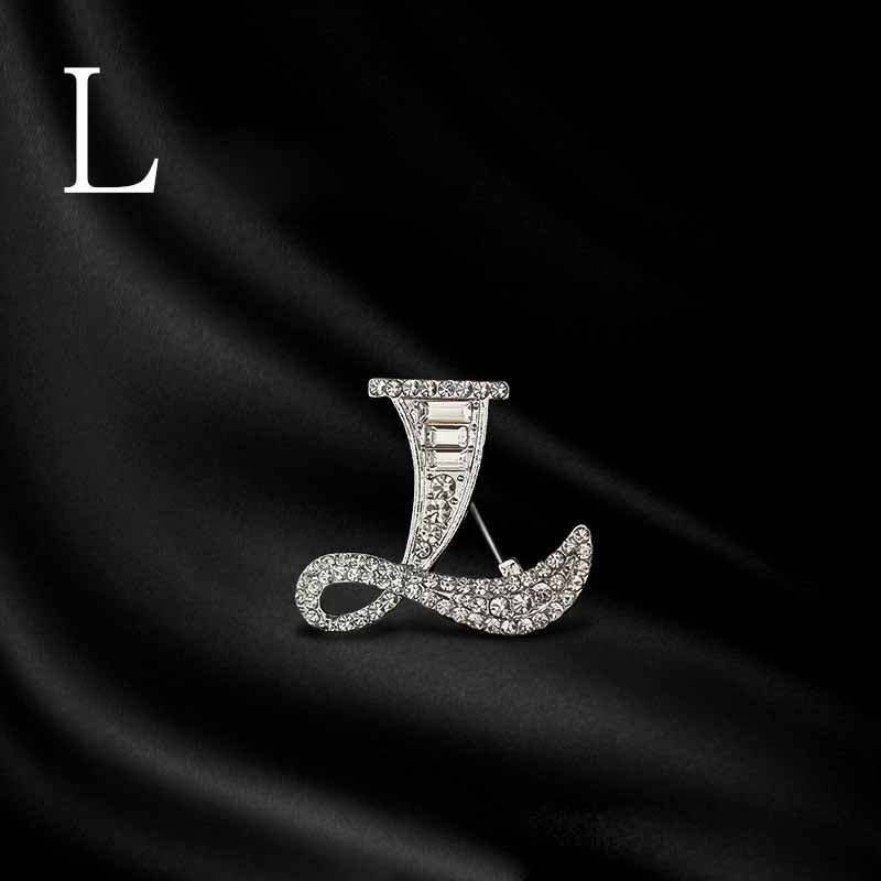 Moissanite Hip Hop Letter Brooch