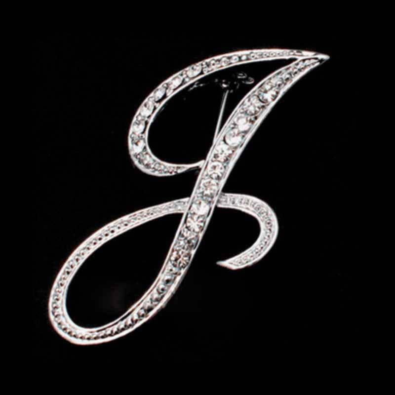 Moissanite Initial Letter Brooch – Sparkle with Style