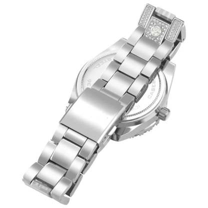 Iced Round Cut Arabic Numerals Men's Watch in White Gold