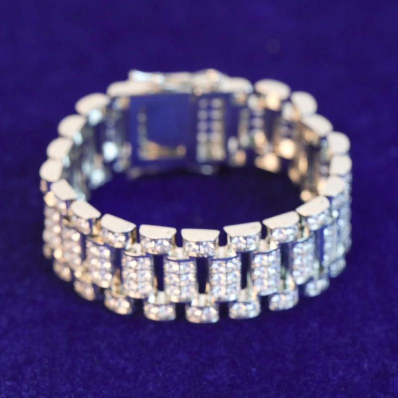 Moissanite Hip Hop Watch Bracelet