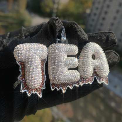Moissanite Hip Hop DIY Round Letter Custom Pendant