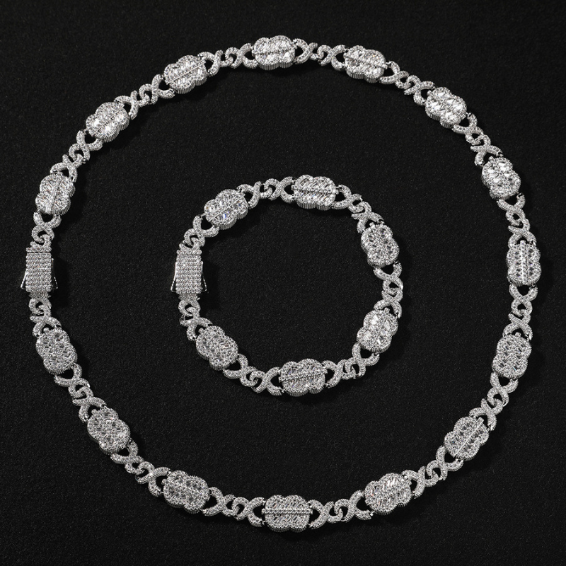 11mm Moissanite Dollar Sign Infinity Cuban Chain