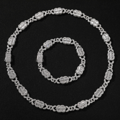 11mm Moissanite Dollar Sign Infinity Cuban Chain