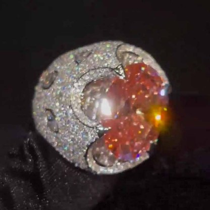 Moissanite Gemstone Dinosaur Egg Ring