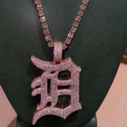 Moissanite Old English D Letter Pendant