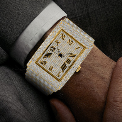 Moissanite Rectangular Full Diamond Watch