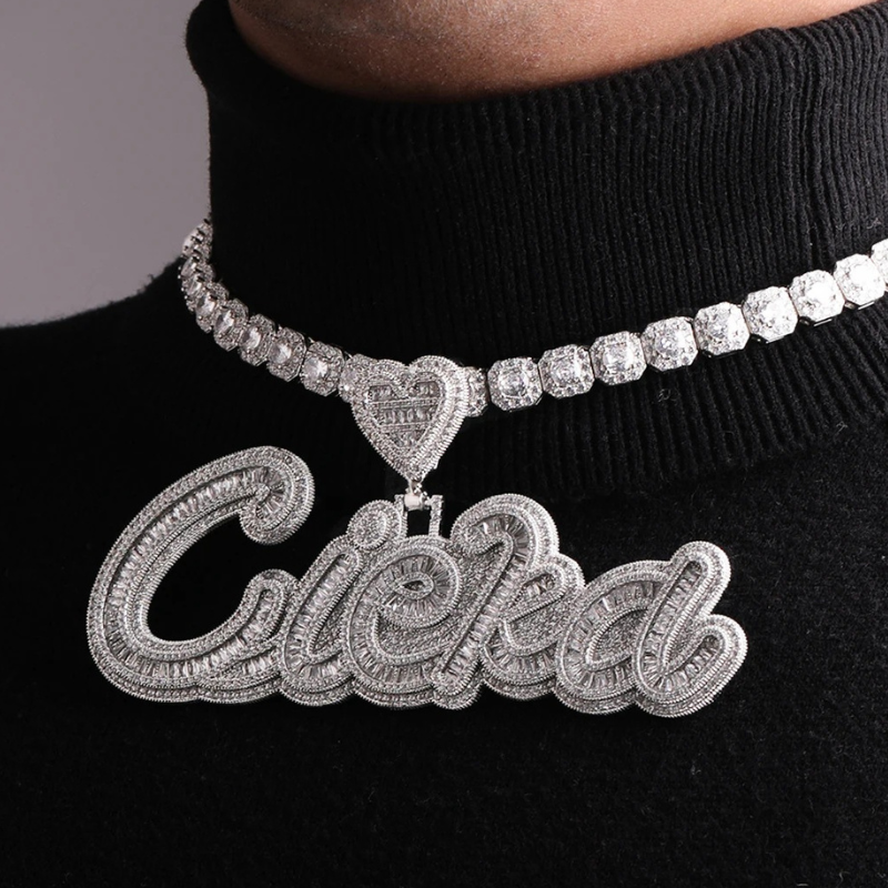 Moissanite Hip Hop Love Buckle DIY Custom Letter Pendant