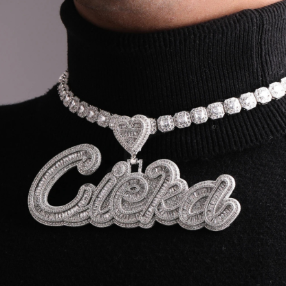 Moissanite Hip Hop Love Buckle DIY Custom Letter Pendant