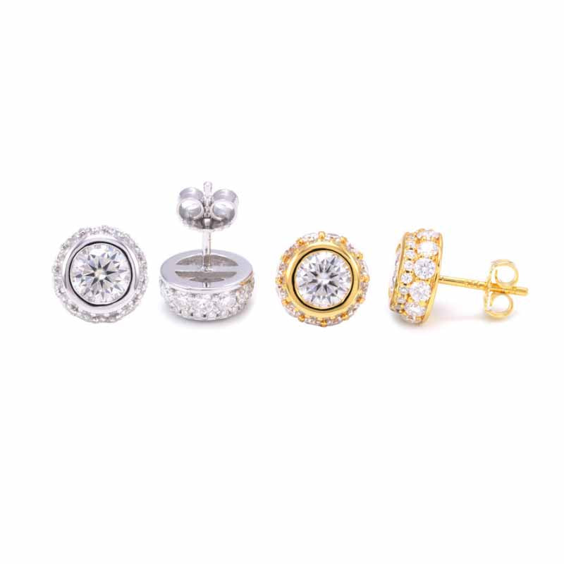 Moissanite Luxury Round Earrings