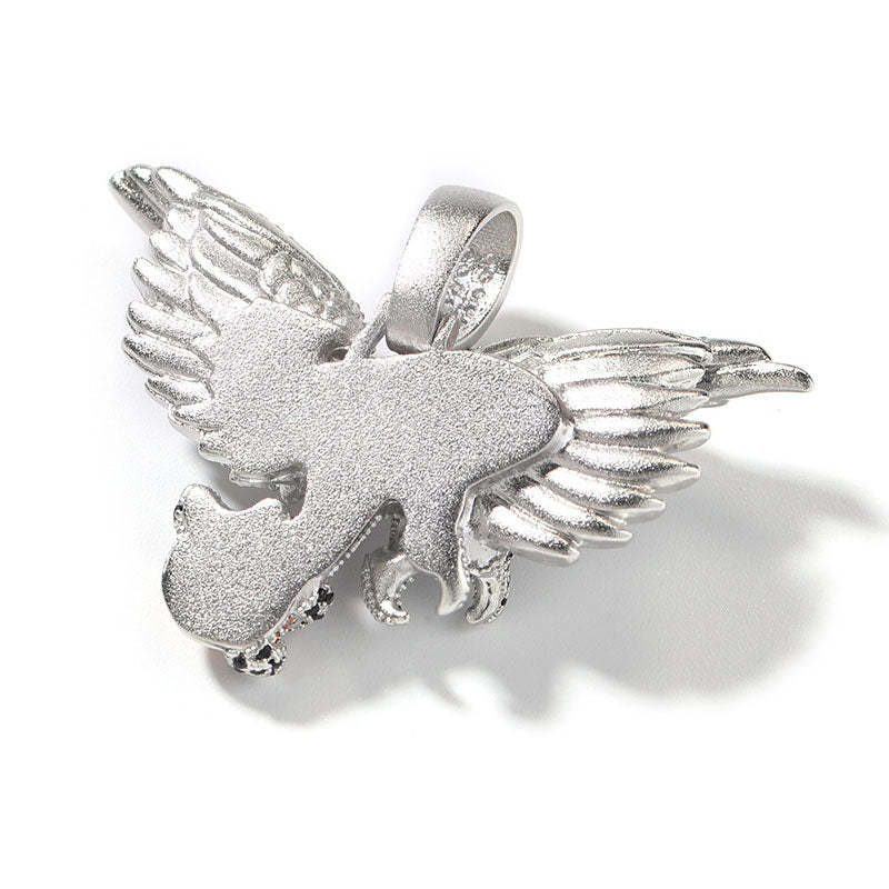 Moissanite Winged Eagle with Gemstone Pendant