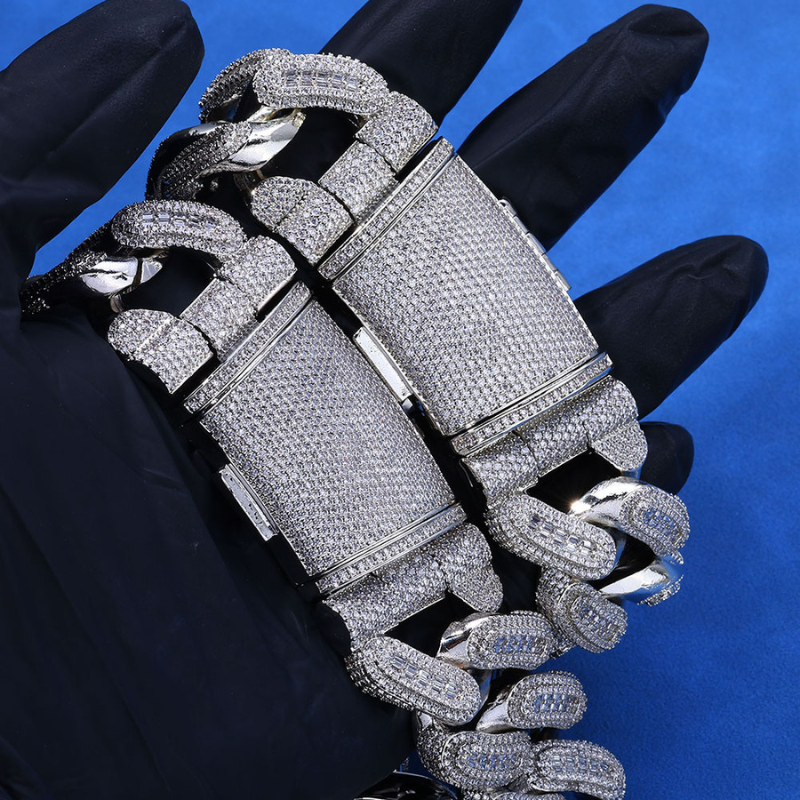 29mm Moissanite Hip Hop Square Diamond Cuban Chain