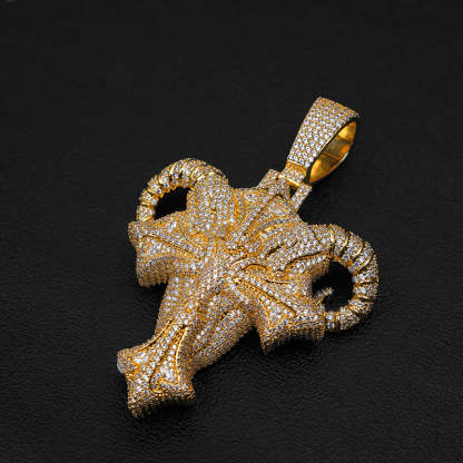 Moissanite Goat Head Pendant