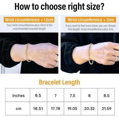 3mm CZ Diamond Tennis Bracelet for Men in 14K Gold KRKC