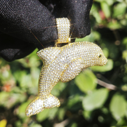Moissanite Dolphin Pendant